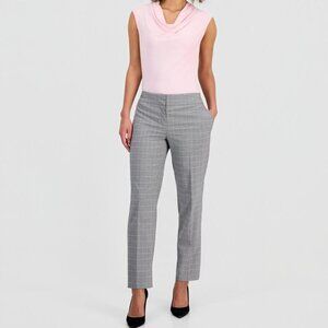 NWT Kasper Slim Leg Houndstooth Pants Black/White Size 8P